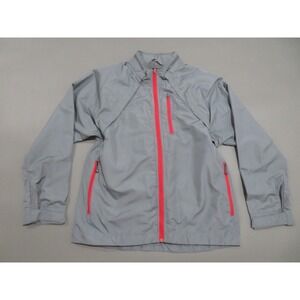 ScotteVest Tropiformer Tech Jacket Mens Medium Gray Red Hooded Convertible Vest